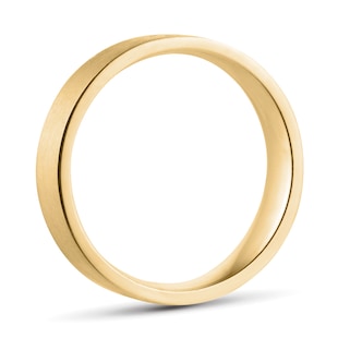 Goldsmiths 18ct Yellow Gold 5mm 0.03ct Princess Cut Diamond Flat Court Wedding Ring