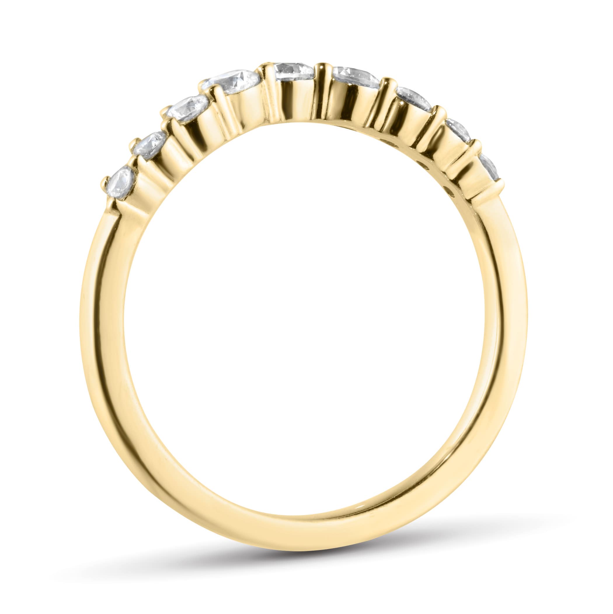 Mappin & Webb 18ct Yellow Gold 0.50cttw Diamond Set Wishbone Wedding Ring