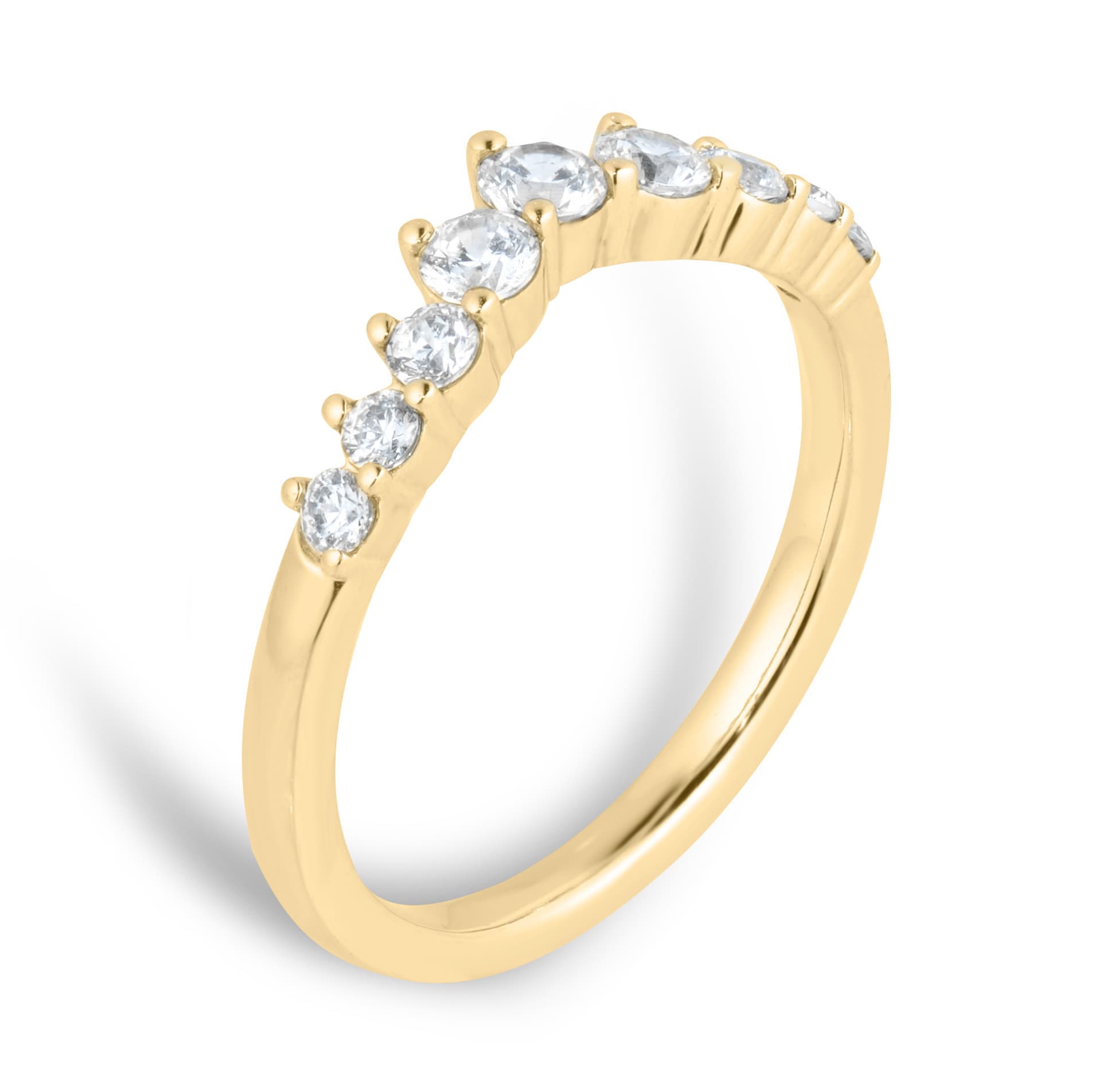 Mappin & Webb 18ct Yellow Gold 0.50cttw Diamond Set Wishbone Wedding Ring