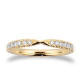 Goldsmiths 18ct Yellow Gold 2mm 0.25ctw Diamond Shaped Wedding Ring