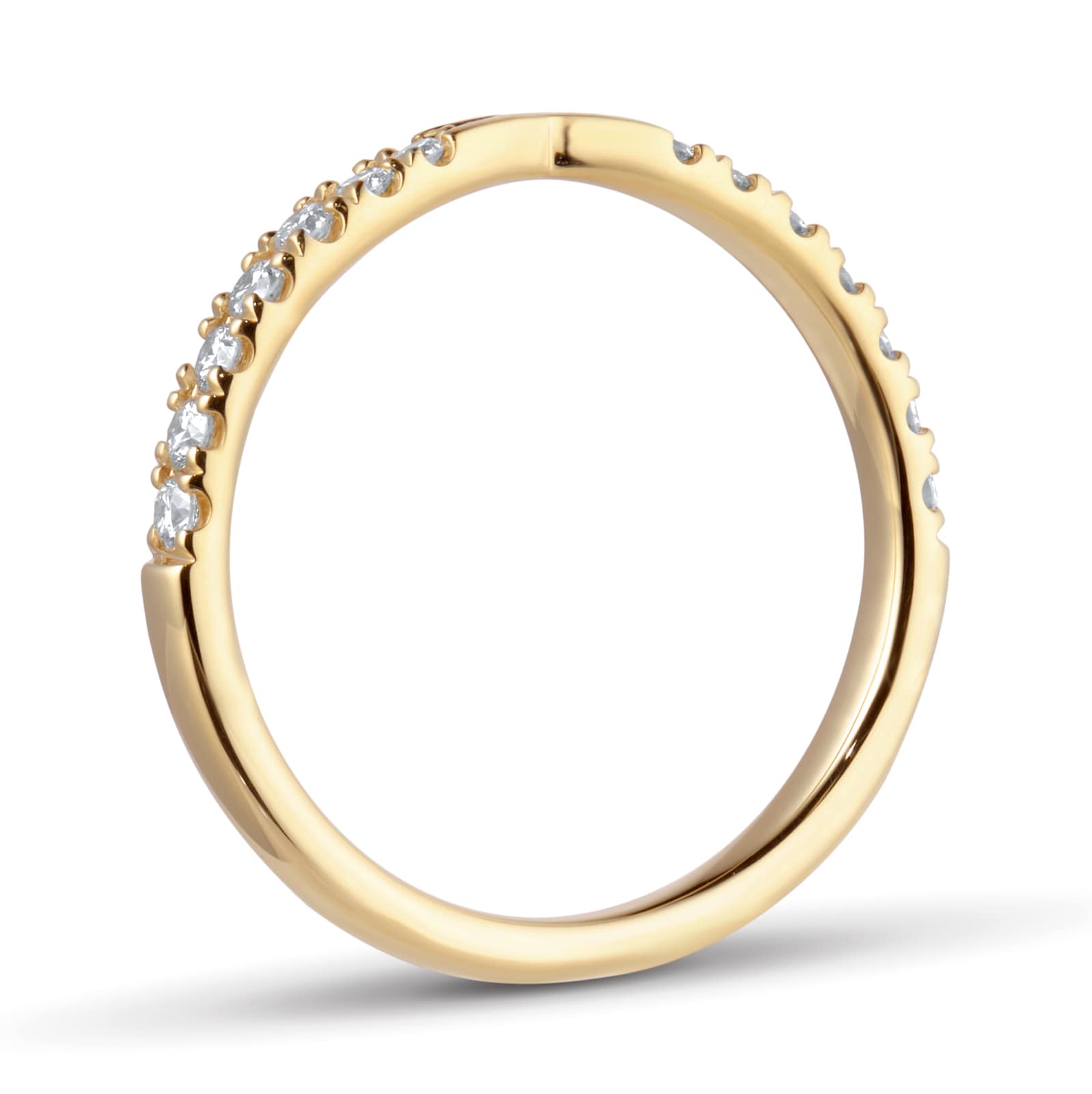 Goldsmiths 18ct Yellow Gold 2mm 0.25ctw Diamond Shaped Wedding Ring