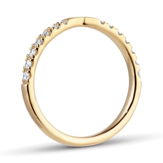 Goldsmiths 18ct Yellow Gold 2mm 0.25ctw Diamond Shaped Wedding Ring