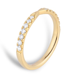 Goldsmiths 18ct Yellow Gold 2mm 0.25ctw Diamond Shaped Wedding Ring