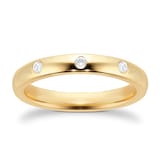 Goldsmiths 18ct Yellow Gold Three Stone Bezel Set Diamond Eternity Ring - Ring Size M