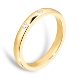 Goldsmiths 18ct Yellow Gold Three Stone Bezel Set Diamond Eternity Ring - Ring Size M