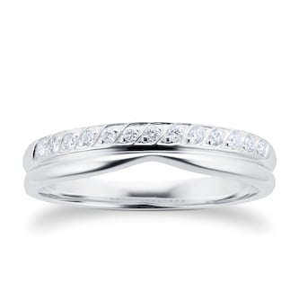 Goldsmiths Ladies 0.09 Total Carat Weight Diamond Wedding Ring In 9 Carat White Gold. Goldsmiths Ladies 0.09 Total Carat Weight Diamond Wedding Ring In 9 Carat White Gold.
