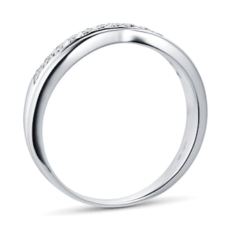 Goldsmiths Ladies 0.09 Total Carat Weight Diamond Wedding Ring In 9 Carat White Gold. Goldsmiths Ladies 0.09 Total Carat Weight Diamond Wedding Ring In 9 Carat White Gold.