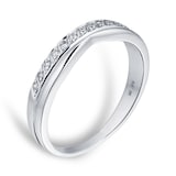 Goldsmiths Ladies 0.09 Total Carat Weight Diamond Wedding Ring In 9 Carat White Gold.