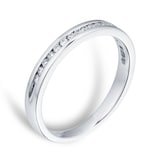 Goldsmiths Ladies 0.08 Total Carat Weight Diamond 2mm Wedding Ring In 9 Carat White Gold - Ring Size M