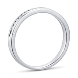Goldsmiths Ladies 0.08 Total Carat Weight Diamond 2mm Wedding Ring In 9 Carat White Gold - Ring Size M
