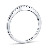 Goldsmiths Brilliant Cut 0.15 Carat Total Weight Diamond Set Ladies Shaped Wedding Ring In 9 Carat White Gold - Ring Size K