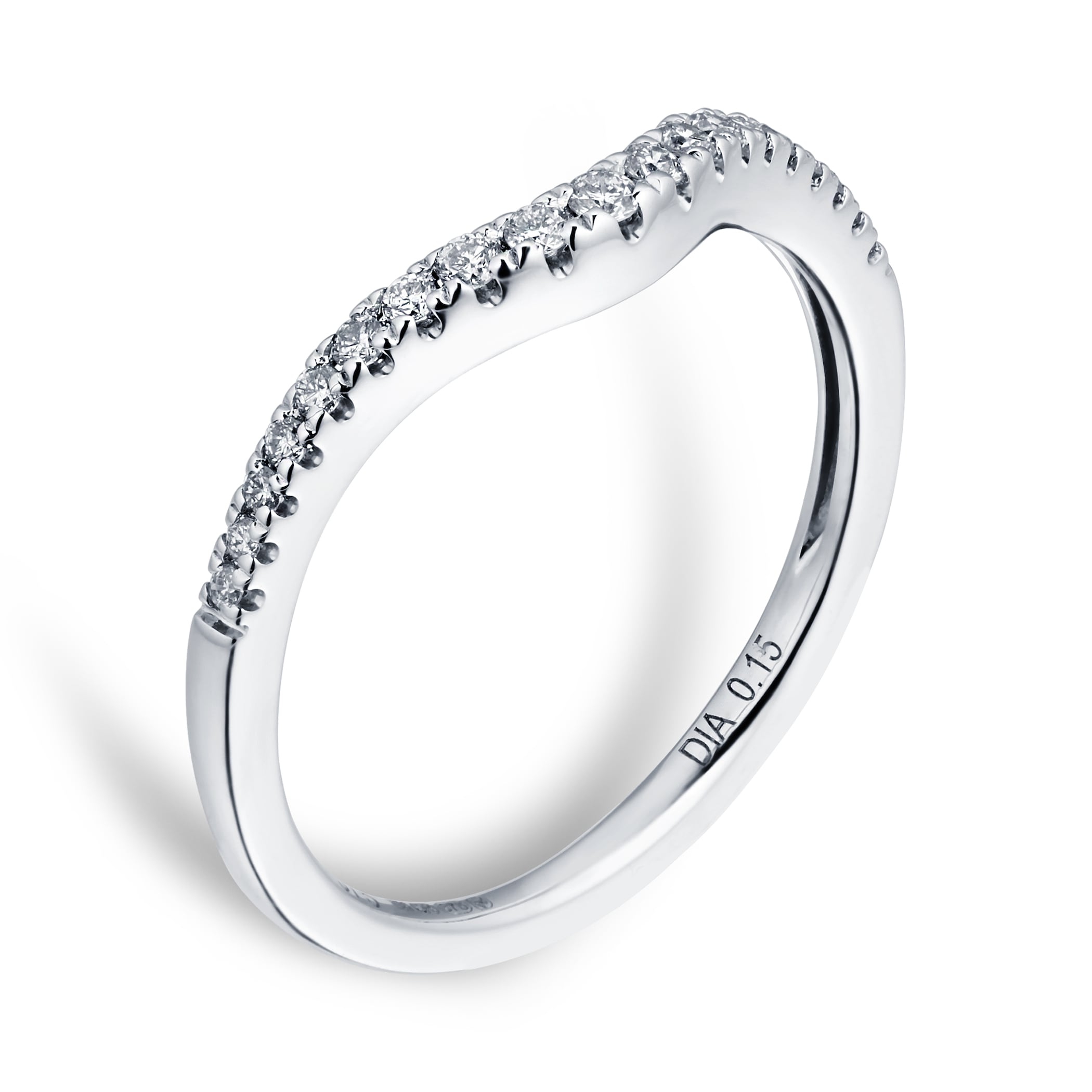 Goldsmiths Brilliant Cut 0.15 Carat Total Weight Diamond Set Ladies Shaped Wedding Ring In 9 Carat White Gold Goldsmiths Brilliant Cut 0.15 Carat Total Weight Diamond Set Ladies Shaped Wedding Ring In 9 Carat White Gold