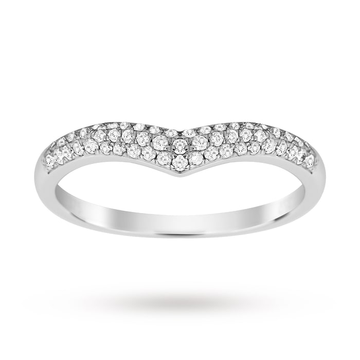 Goldsmiths 9ct White Gold 0.25 Total Carat Weight Pave Diamond Shaped Band