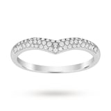 Goldsmiths 9ct White Gold 0.25 Total Carat Weight Pave Diamond Shaped Band
