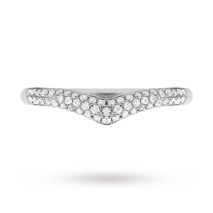 Goldsmiths 9ct White Gold 0.25 Total Carat Weight Pave Diamond Shaped Band