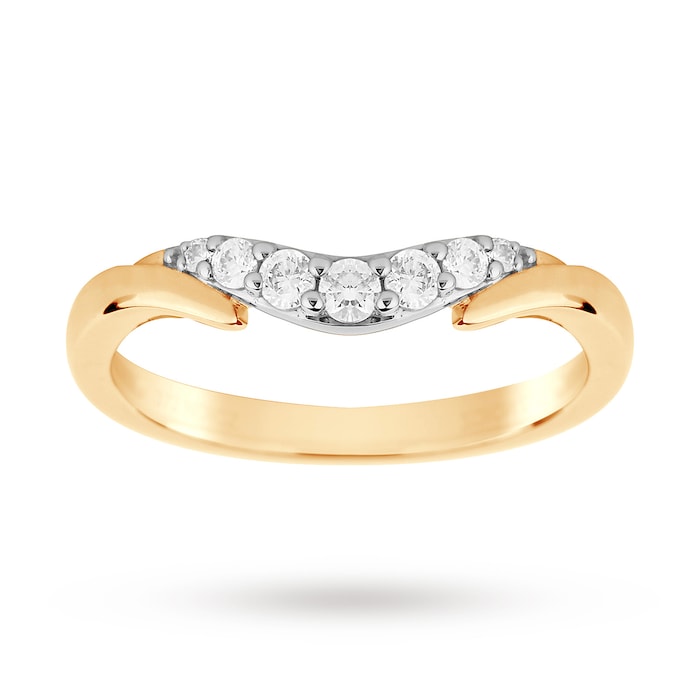 Goldsmiths 9ct Yellow Gold 0.20 Total Carat Weight Diamond Wedding Band