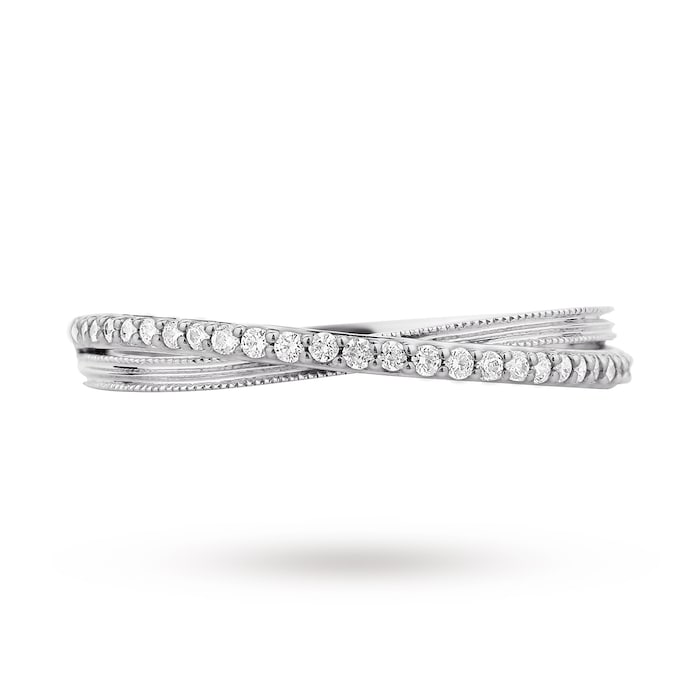 Goldsmiths 9ct White Gold 0.15 Total Carat Weight Diamond Wedding Band