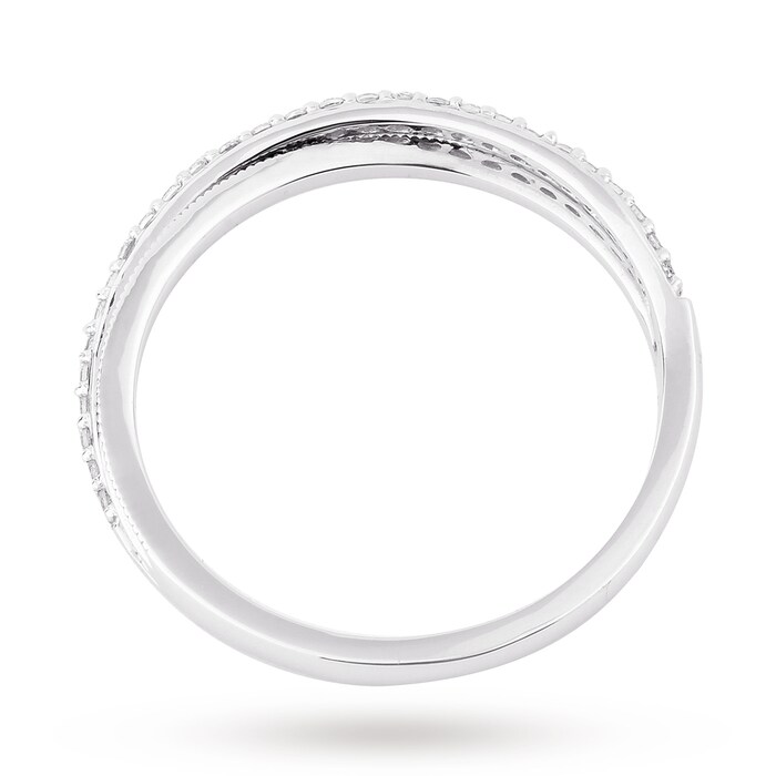 Goldsmiths 9ct White Gold 0.15 Total Carat Weight Diamond Wedding Band