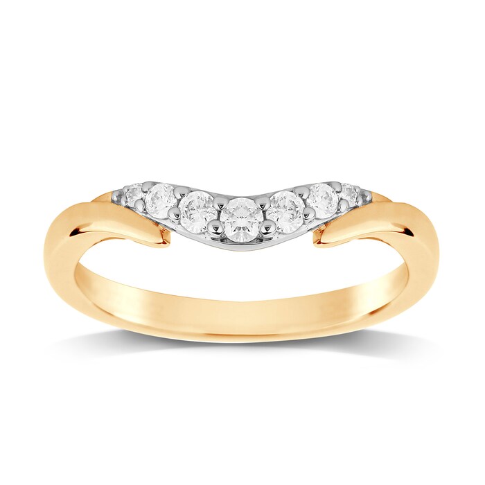 Goldsmiths 9ct Yellow Gold 0.20 Total Carat Weight Diamond Wedding Band