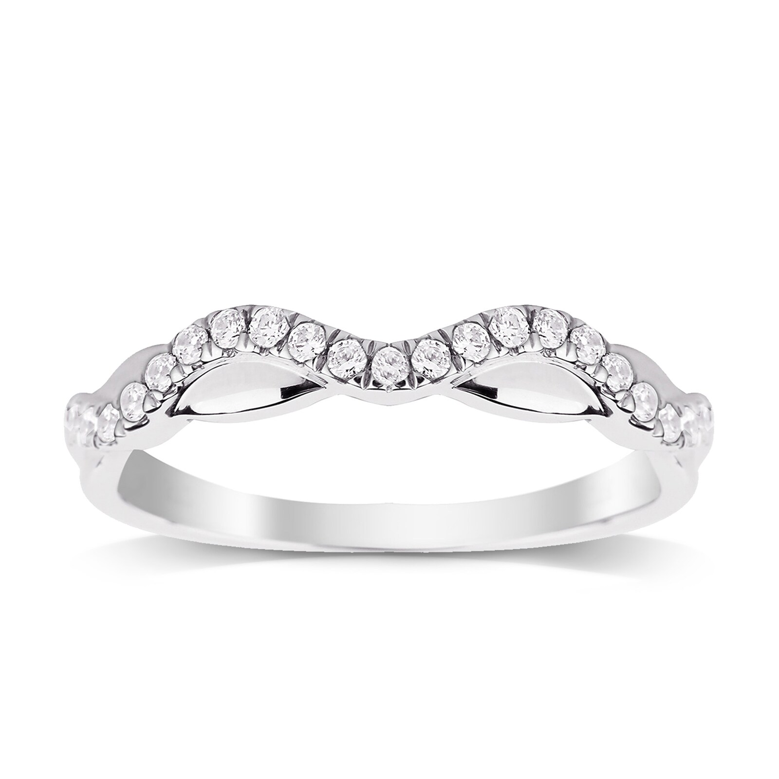 Goldsmiths 9ct White Gold 0.25 Total Carat Weight Diamond Wedding Band Goldsmiths 9ct White Gold 0.25 Total Carat Weight Diamond Wedding Band