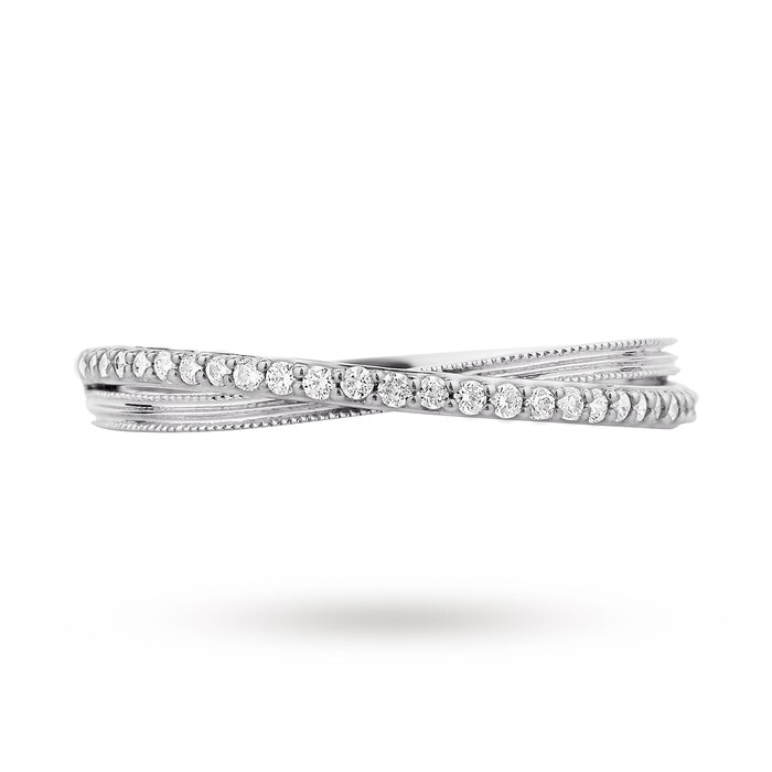 Goldsmiths 9ct White Gold 0.15 Total Carat Weight Diamond Wedding Band