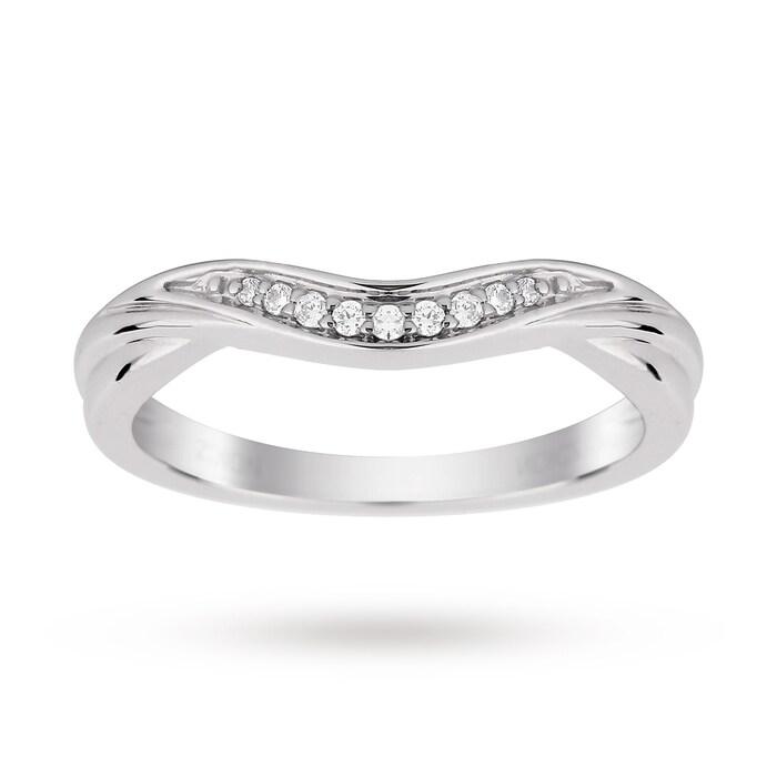 Goldsmiths 9ct White Gold 0.10cttw Diamond Wedding Ring