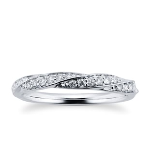 Goldsmiths 9ct White Gold 0.19ct Twist Style Diamond Wedding Ring