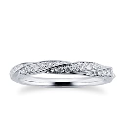 08220444 - 9ct White Gold 0.19ct Twist Style Diamond Wedding Ring