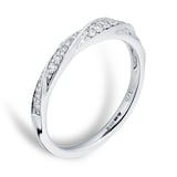 Goldsmiths 9ct White Gold 0.19ct Twist Style Diamond Wedding Ring