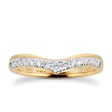 Goldsmiths 9ct Yellow Gold 0.25ct Claw Set Diamond Wedding Ring