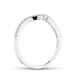Goldsmiths 9ct White Gold 0.15cttw V Shaped Wedding Ring