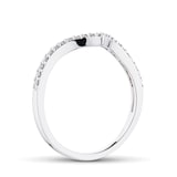 Goldsmiths 9ct White Gold 0.15cttw V Shaped Wedding Ring - Ring Size K