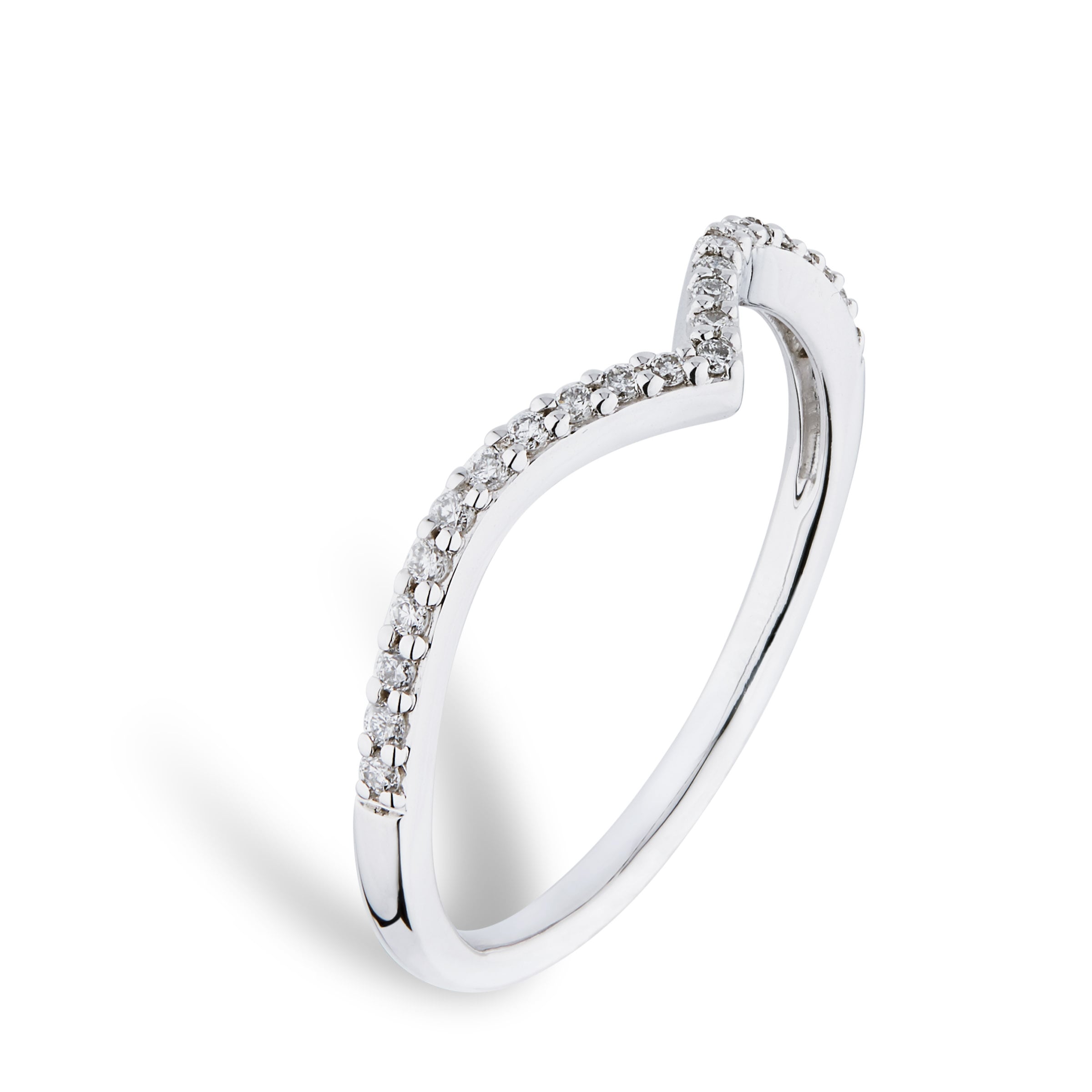 V shaped wedding deals band white gold