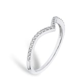 Goldsmiths 9ct White Gold 0.15cttw V Shaped Wedding Ring - Ring Size P