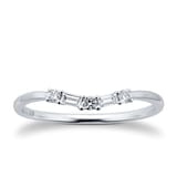 Goldsmiths 9ct White Gold 0.15cttw Diamond Mixed Cut Wedding Ring