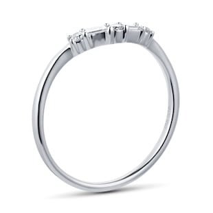 Goldsmiths 9ct White Gold 0.15cttw Diamond Mixed Cut Wedding Ring