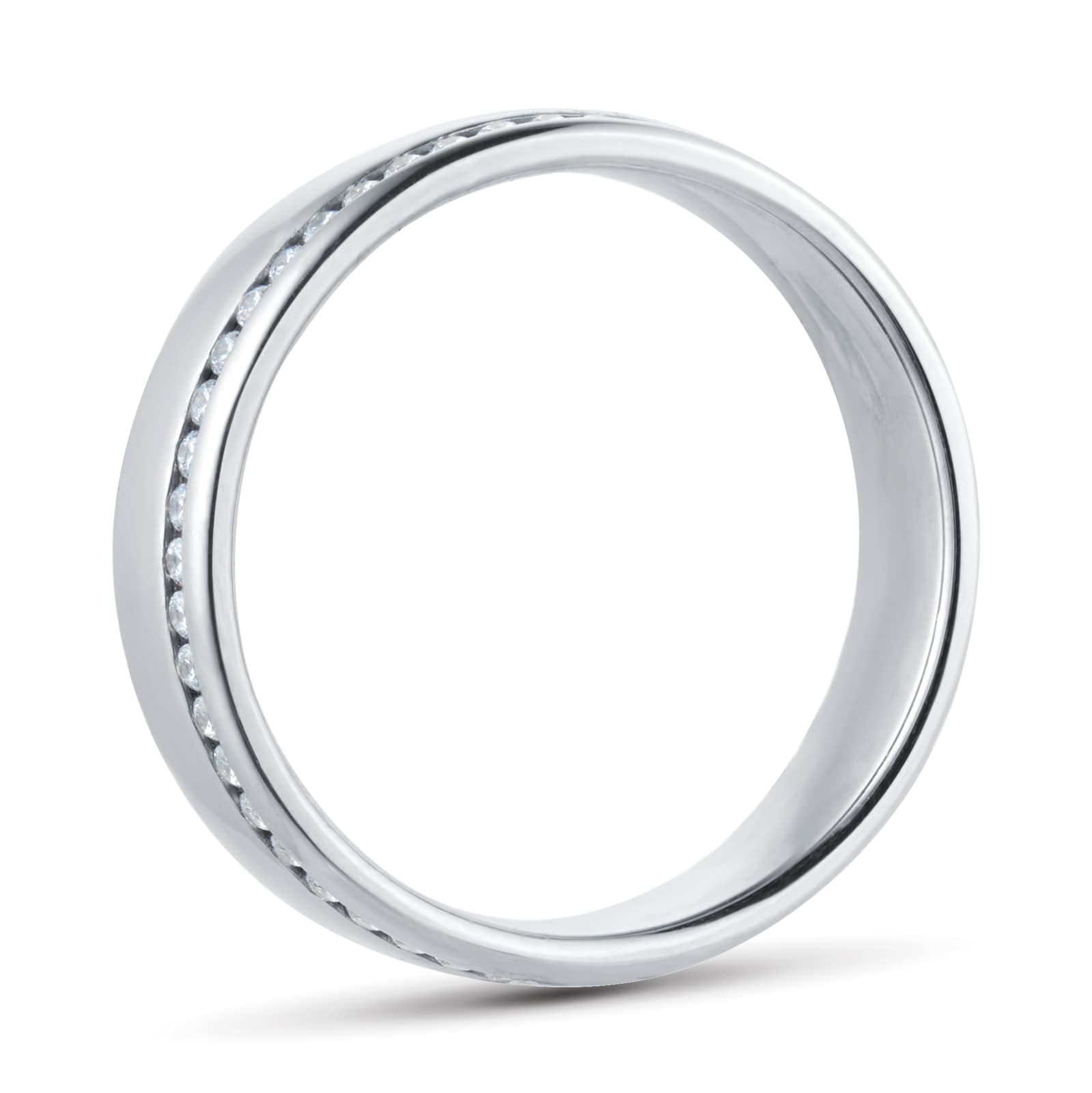 Best Luxury 
9ct White Gold 5mm 0.42ct Brilliant Cut Diamond Slight Court Heavy Wedding Ring