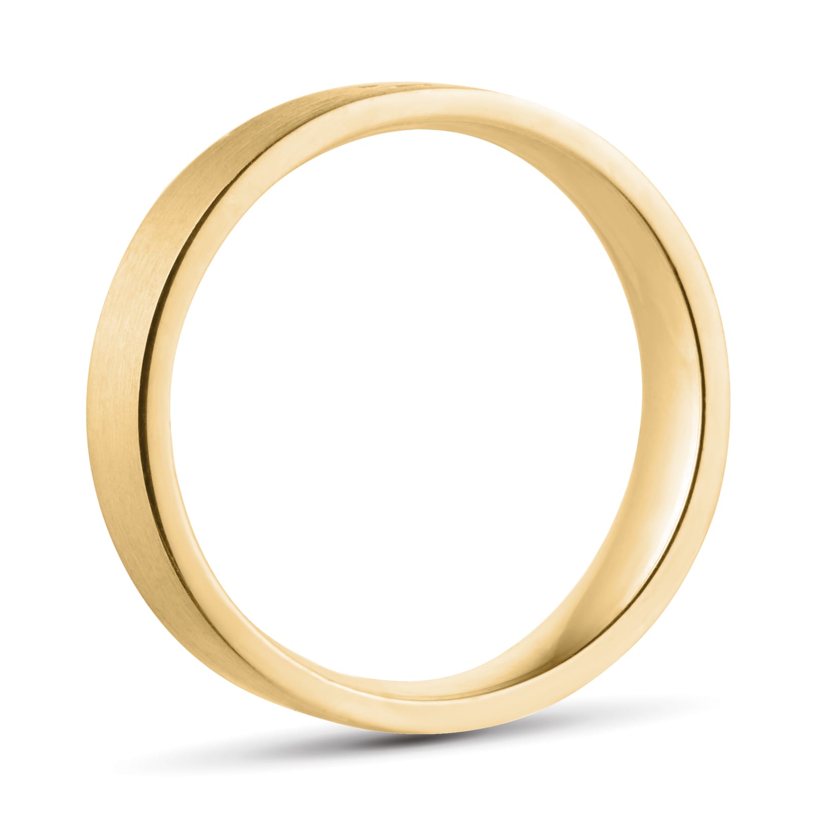 Goldsmiths 9ct Yellow Gold 5mm 0.03ct Princess Cut Diamond Flat Court Wedding Ring