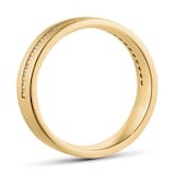 Goldsmiths 9ct Yellow Gold 6mm 0.26ct Brilliant Cut Grain Set Diamond Flat Court Heavy Wedding Ring - Ring Size M