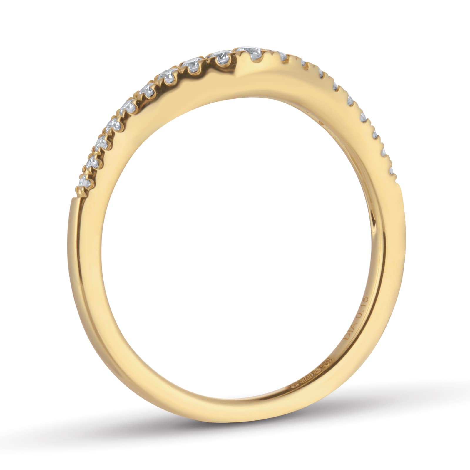 Goldsmiths 9ct Yellow Gold 2mm 0.15cttw Diamond Shaped Wedding Ring Goldsmiths 9ct Yellow Gold 2mm 0.15cttw Diamond Shaped Wedding Ring