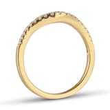 Goldsmiths 9ct Yellow Gold 2mm 0.15cttw Diamond Shaped Wedding Ring