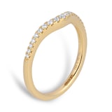 Goldsmiths 9ct Yellow Gold 2mm 0.15cttw Diamond Shaped Wedding Ring
