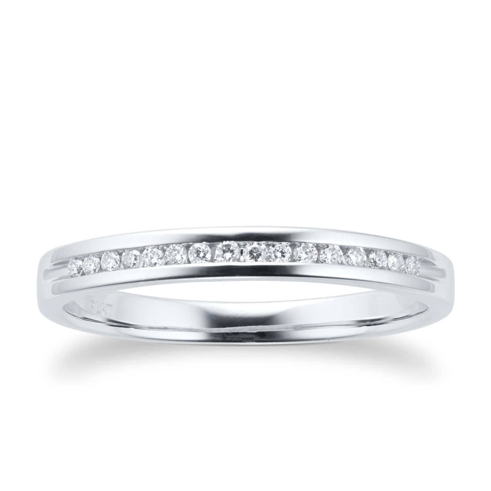 Goldsmiths Ladies 2mm Platinum 0.08 Total Carat Weight Diamond Set Wedding Band Goldsmiths Ladies 2mm Platinum 0.08 Total Carat Weight Diamond Set Wedding Band