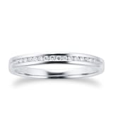 Goldsmiths Ladies 2mm Platinum 0.08 Total Carat Weight Diamond Set Wedding Band - Ring Size J