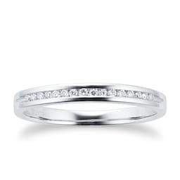 08230198 - Ladies 2mm Platinum 0.08 Total Carat Weight Diamond Set Wedding Band