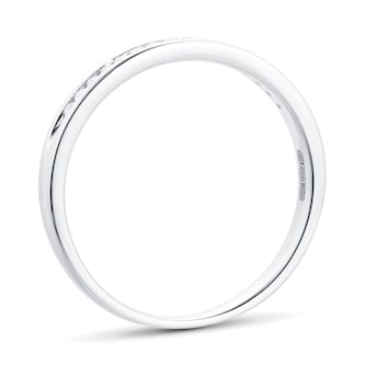 Goldsmiths Ladies 2mm Platinum 0.08 Total Carat Weight Diamond Set Wedding Band