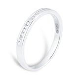 Goldsmiths Ladies 2mm Platinum 0.08 Total Carat Weight Diamond Set Wedding Band - Ring Size K