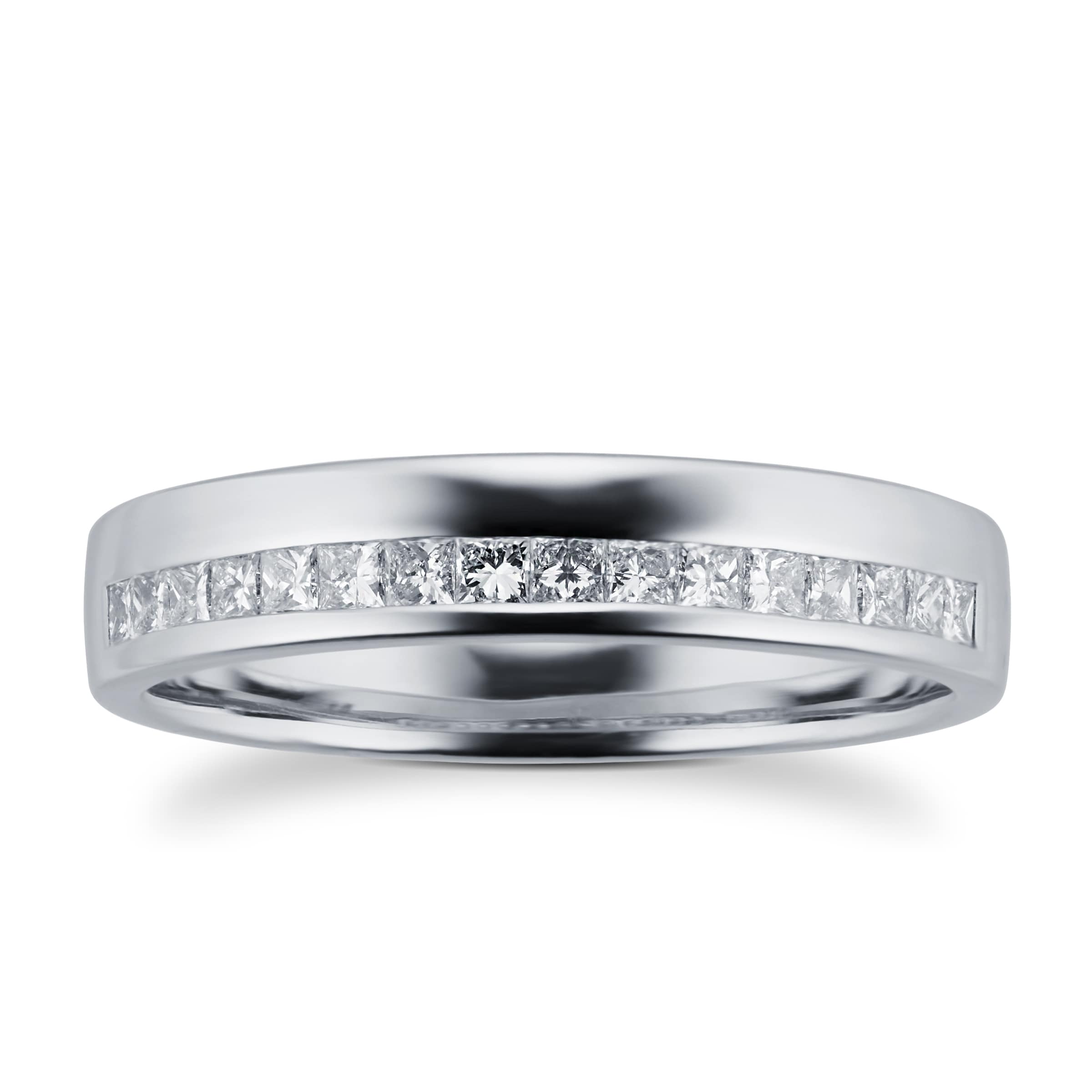 Princess Cut 0.33 Total Carat Weight Diamond Ladies Wedding Ring Set In Platinum - Ring Size L