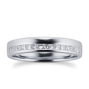 Goldsmiths Princess Cut 0.33 Total Carat Weight Diamond Ladies Wedding Ring Set In Platinum