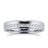 Goldsmiths Princess Cut 0.33 Total Carat Weight Diamond Ladies Wedding Ring Set In Platinum - Ring Size J